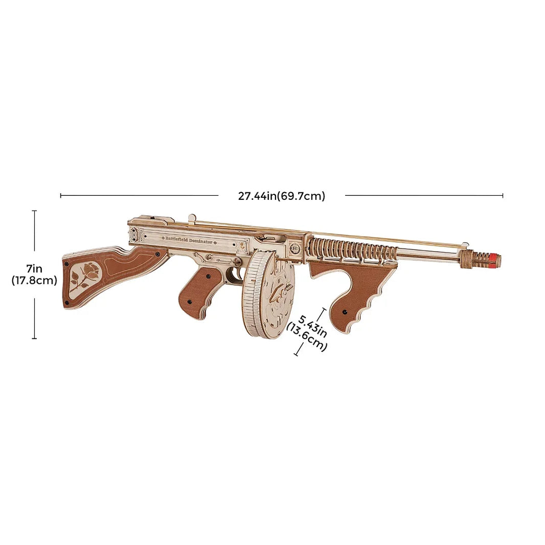 Robotime ROKR Thompson Submachine Gun Toy – 3D Wooden Puzzle, Easy Assembly Building Block Set for Adults and Teens, LQB01