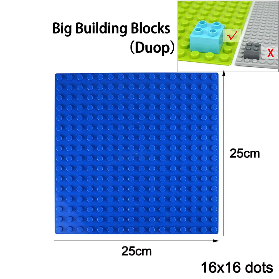 Classic Baseplates 32x32, 16x32, and 16x16 Dots – DIY Plastic Building Blocks Construction Toys