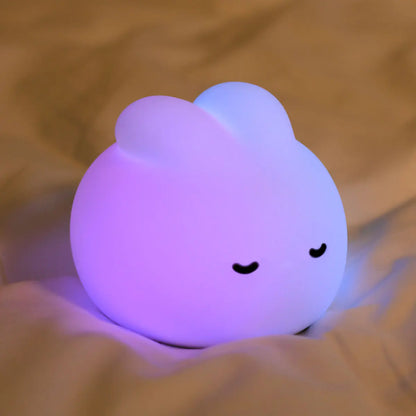 Rabbit Night Light for Kids Cute Bunny USB Silicone Lamp Nursery Toddler Room Decor Gift