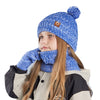 3Pcs Winter Kids Hat Set – Warm Knitted Beanie, Scarf & Gloves for Girls & Boys, Fleece Lining with Pompom, Children’s Cap (4-10 Years)