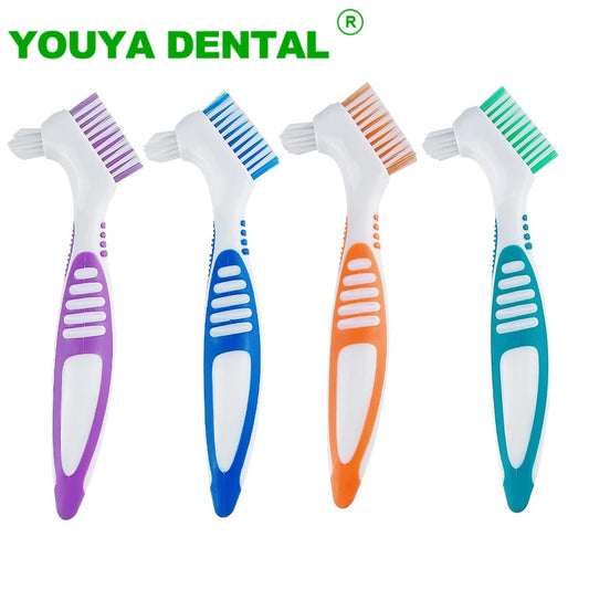 10Pcs Denture Cleaning Brushes, Multi-Layered Bristles, Non-Slip Ergonomic Rubber Handle for Oral Care