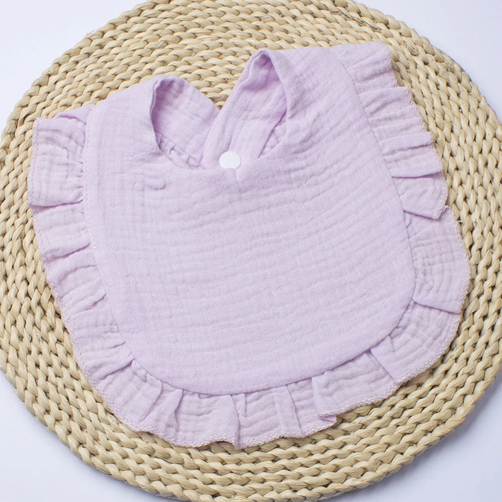 Gauze Baby Bib for Boys & Girls | Pure Cotton Candy Colored Lace Saliva Bib | Soft & Comfortable Solid Color Towel for Babies - Kidzy Market