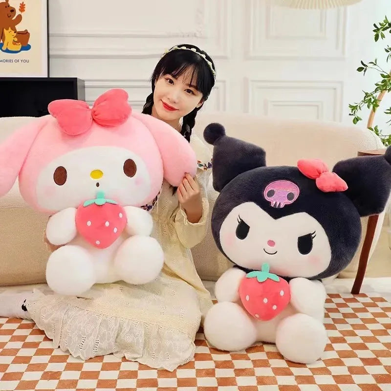 Sanrio Strawberry Kuromi Plush Toy 22/35cm (8.7/13.8 Inches)