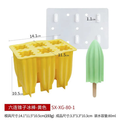 Silicone Spiral Popsicle Molds 4-Cell Reusable BPA Free Ice Pop Maker