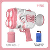 40-Hole Automatic Bubble Gun Toy with LED Lights & Sound — Rechargeable Bubble Machine for Kids, Parties & Outdoor Play