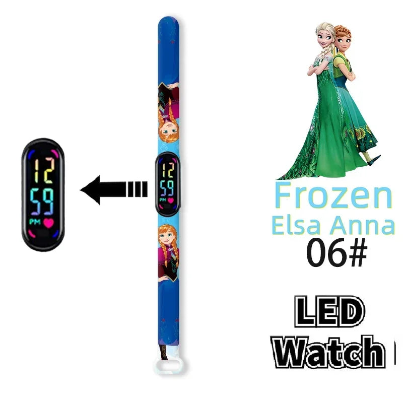 Disney Princess Frozen Elsa Kids Digital Watch Cartoon LED Touch Waterproof Electronic Birthday Gift Toy