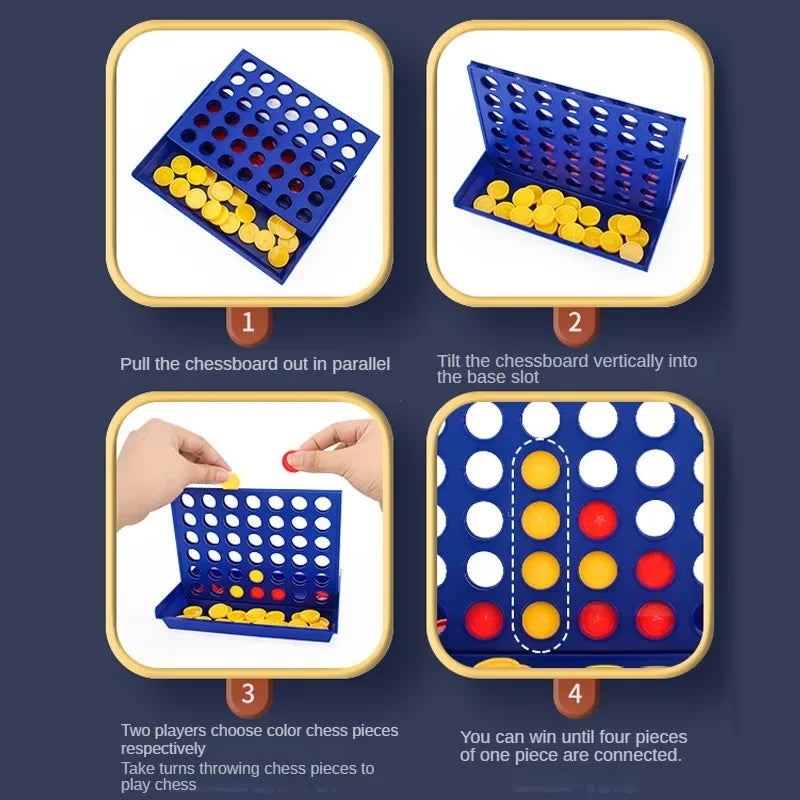 Four in a Row Bingo Chess - Classic Connect Family Board Game, Educational Toy for Kids
