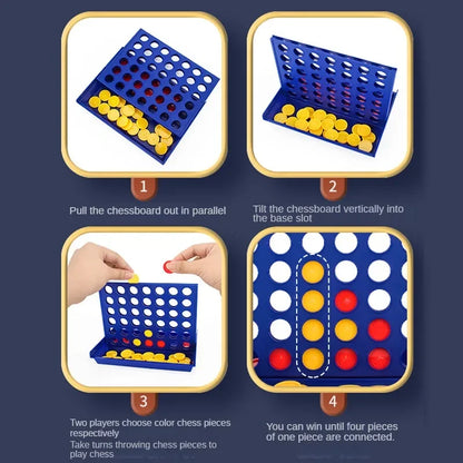 Four in a Row Bingo Chess - Classic Connect Family Board Game, Educational Toy for Kids