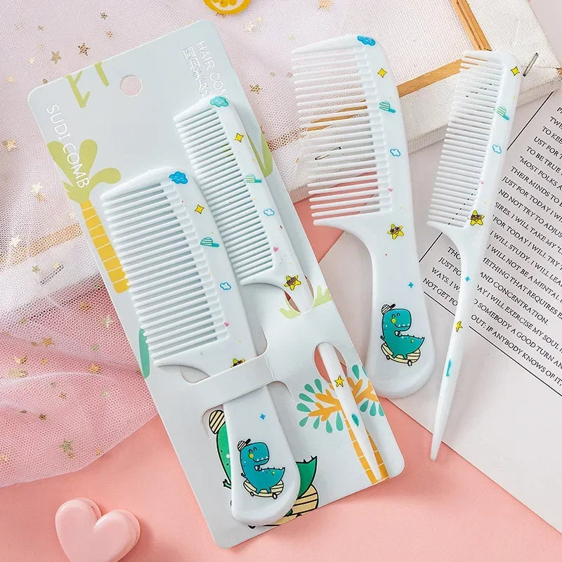 2Pcs/Set Cute Kids Hairdressing Comb - Anti-static Pointed Tail Comb for Girls - Strawberry Fruit Hair Comb