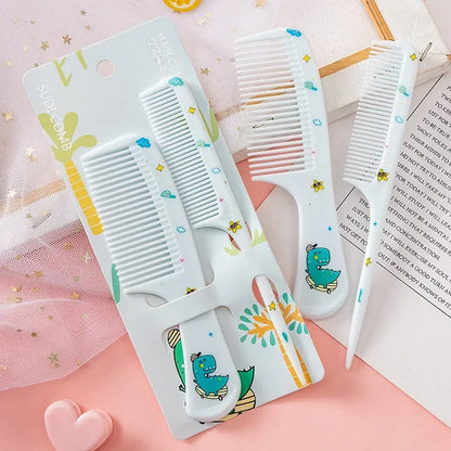 2Pcs/Set Cute Kids Hairdressing Comb - Anti-static Pointed Tail Comb for Girls - Strawberry Fruit Hair Comb