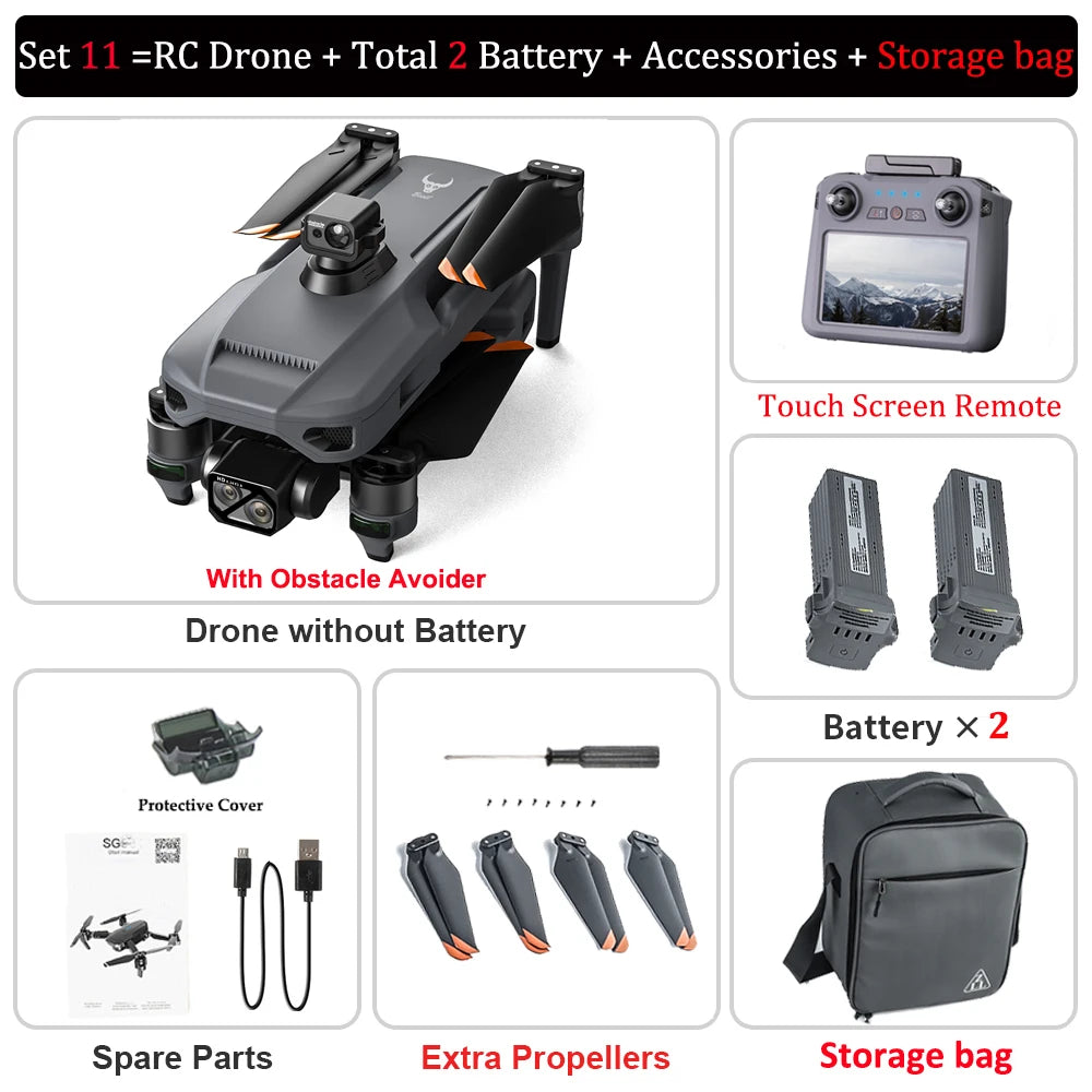 4K Camera RC Drone – ZLL SG909 with 3-Axis Gimbal, WIFI, Obstacle Avoidance, and Touch Screen