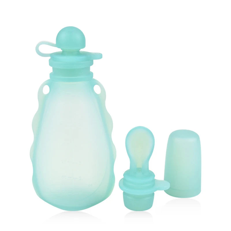 Reusable Silicone Breast Milk Storage Bag - Leak-Proof, BPA-Free Suckable Juice Bag for Baby Feeding, Traveling & Breastfeeding Partner