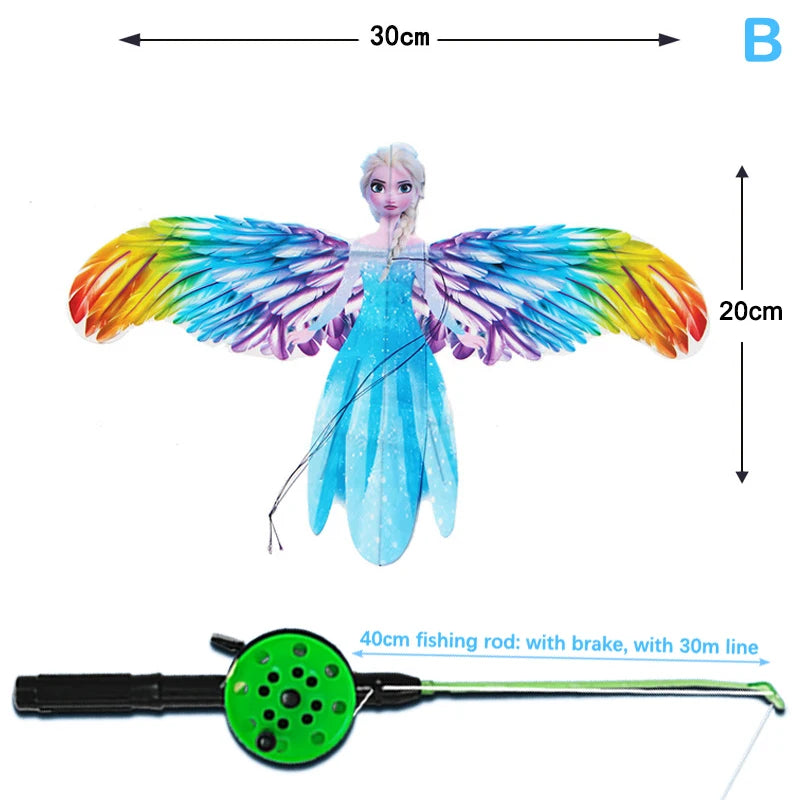 1 Set Children’s Kite Toy – Cartoon Butterfly, Swallow, Eagle Kite with Handle, Kids Flying Outdoor Toy