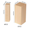 5-Piece Basswood Carving Block Set — 1 block 4×2×2 in (10×5×5 cm) + 4 blocks 4×1×1 in (10×2.5×2.5 cm) Unfinished Wood for Carving, Whittling & DIY Crafts