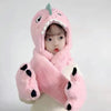 3-in-1 Plush Animal Hood – Winter Hat, Scarf & Gloves Set for Women & Girls, Cozy Christmas Dress-Up