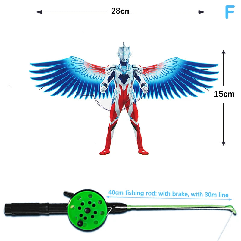 1 Set Children’s Kite Toy – Cartoon Butterfly, Swallow, Eagle Kite with Handle, Kids Flying Outdoor Toy