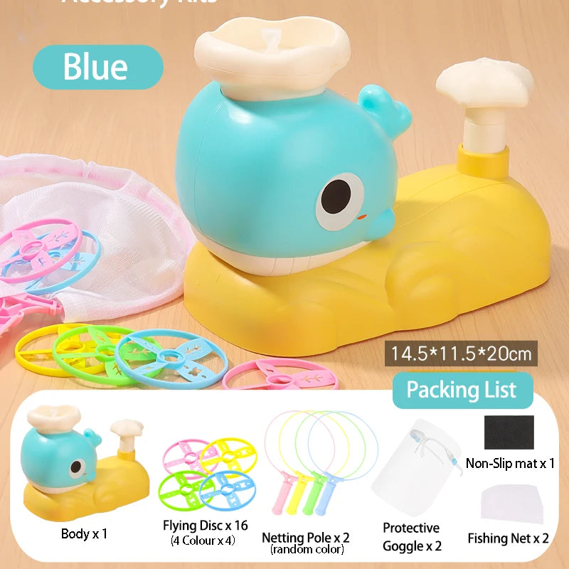 Flying Disc Launcher Toy Foot Launcher for Kids Outdoor Soaring Flying Saucer Sports Game Gift