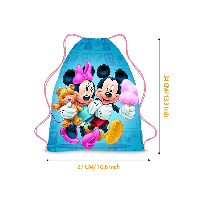 Disney Mickey & Minnie Children Drawstring Bag – Cartoon Anime Backpack, School Bag for Kids, Birthday & Christmas Gifts - Kidzy Market
