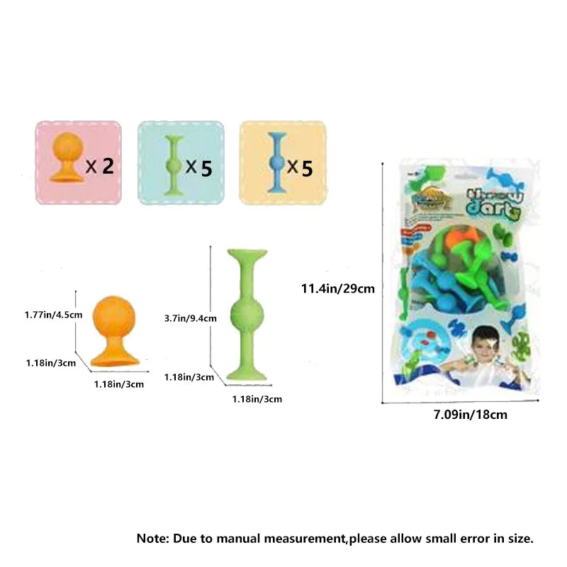 Suction Cup Soft Throw Darts Set – Building Blocks Pop Sucker Fidget Toy, Parent-Child Interactive Game for Kids