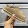 Kids Winter Fur Slippers Classic Ankle Snow Boots Warm Slip-On Shoes