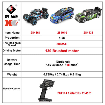 WLtoys 1:28 Mini RC Car with 30km/h Speed and 4WD Remote Control Drift