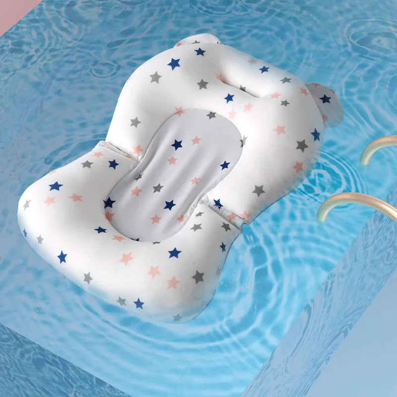 Baby Bathtub Support Seat Cushion – Foldable Adjustable Floating Safety Water Cushion for Bathtub