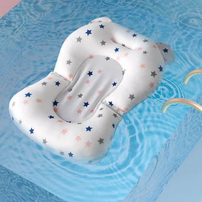 Baby Bathtub Support Seat Cushion – Foldable Adjustable Floating Safety Water Cushion for Bathtub