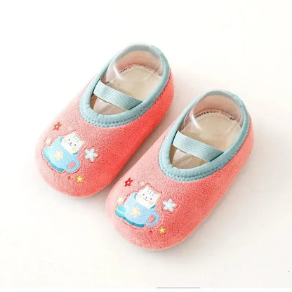 Baby Anti-Slip Socks Newborn Warm Crib Floor Shoes with Rubber Sole for Children Boy Toddler Girl Infant Cute Kids Slippers