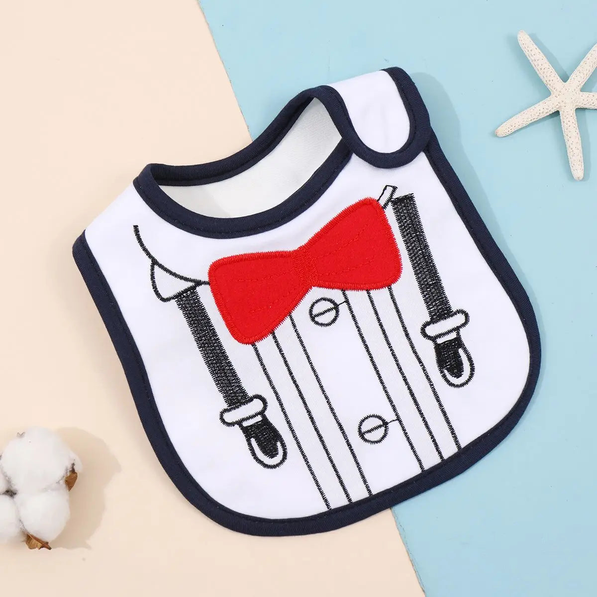 3-Piece Set – Waterproof Baby Bibs with Cartoon Embroidery, Saliva Towels & Rice Pocket for Infants - Kidzy Market