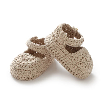 Newborn Baby Girl Shoes 0-1Y Fashion Pure Color Knit Infant Anti-Slip Soft Soled First Walkers Winter Prewalker