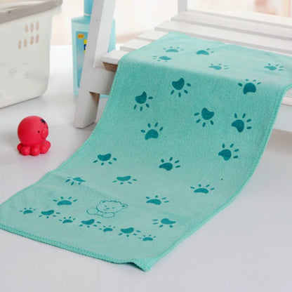 Cute Baby Cartoon Animal Heart Print Bath Towel – Absorbent Cotton Towel for Kids, Swimwear Drying