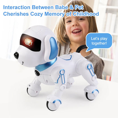 ZWN RC Robot Stunt Dog Toy with Voice Command, Programmable Touch-Sense, and Music, Electronic Robot Dog Gift for Children