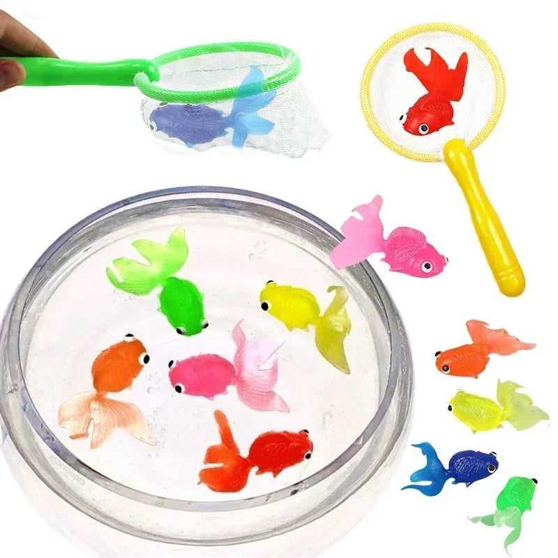 6Pcs Set Rubber Goldfish Bath Toys – Kawaii Water Play for Toddlers