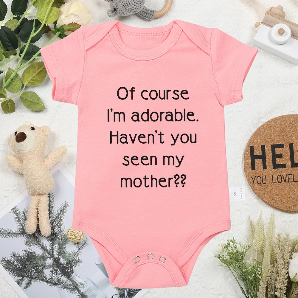 Funny Baby Onesies – Cute European Style Newborn Bodysuit, Summer Toddler Clothes for Boys & Girls, Short Sleeve Romper Gift