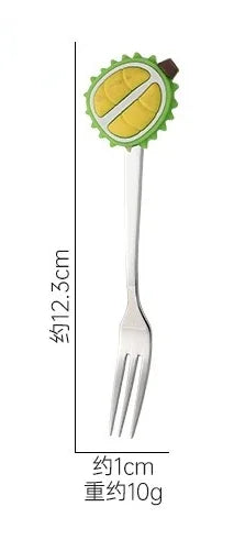 Cute Fruit Shape Baby Feeding Spoon & Dessert Cake Fork – Coffee Stirring Spoon, Kitchen Tableware Utensils, Kids Gifts & Baby Gadgets