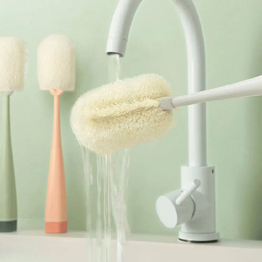 Brush With Handle Extrudable Cleaning Sponge Long Handle Kitchen Tools Baby Bottle Brush Water Cup Brush