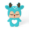 TYRY.HU 1Pc Baby Silicone Teether - BPA-Free Cartoon Frog & Deer Teething Necklace Pendant, Nursing Teeth Gift, Baby Silicone Teether