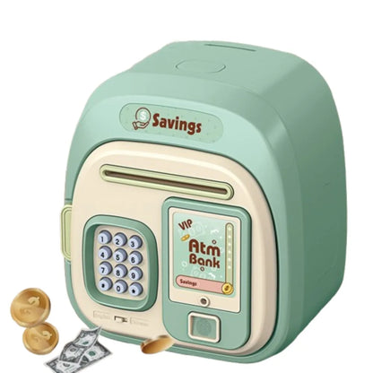 Password Lock Automatic Roll-Up Savings Bank Voice Reminder Fingerprint Protected Children's Cartoon Storage Money Box