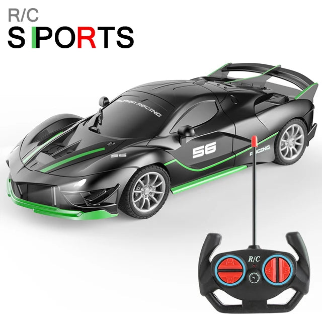 1/18 RC Car with LED Lights and 2.4G Remote Control High-Speed Drift