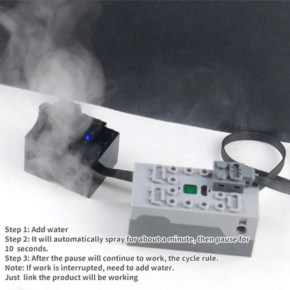 DIY Technical Motor Sprayer – Electric Exhaust Motor for Train and Car Building Blocks