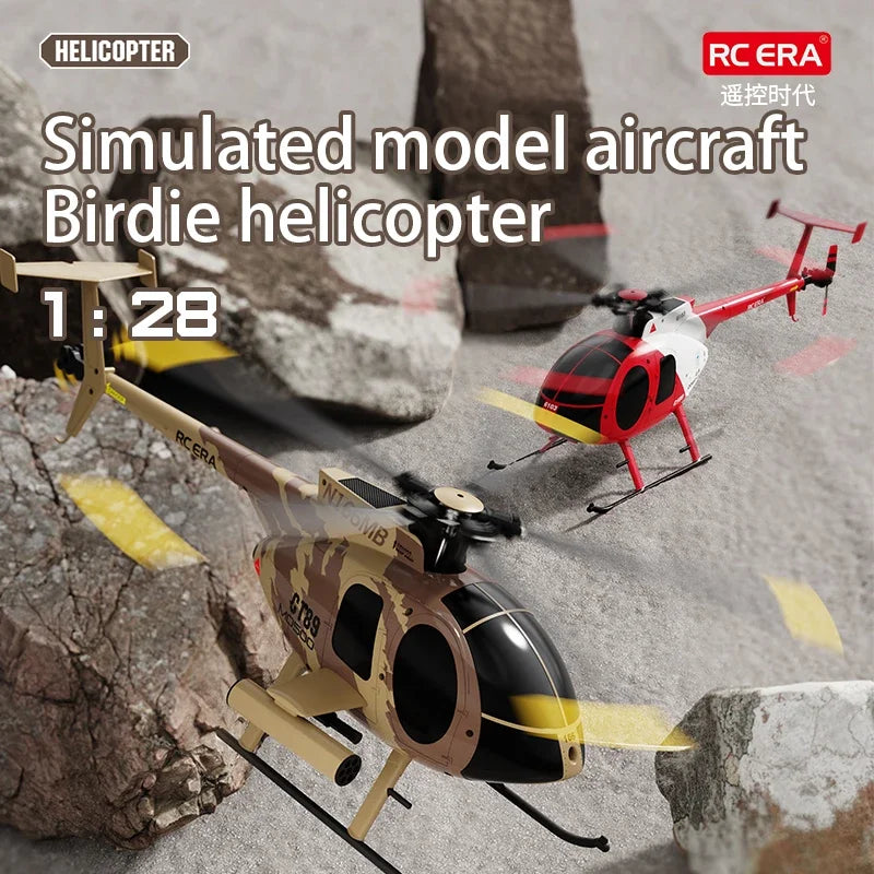 1:28 C189 RC Helicopter MD500 – Dual Brushless Motor with 6-Axis Gyro and One-Click Takeoff/Landing