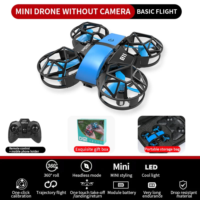 Dowellin D12 Mini RC Drone – Remote Control Quadcopter with HD Dual Camera and Fixed Height