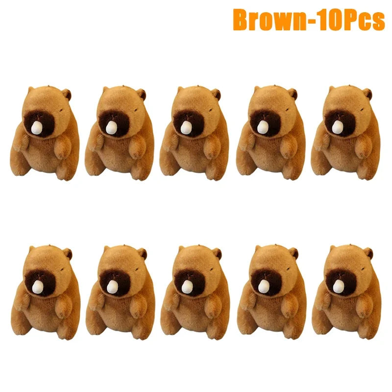 1-20PCS Spit Bubble Capybara Plush Keychain, Water Guinea Pig Backpack and Car Charm