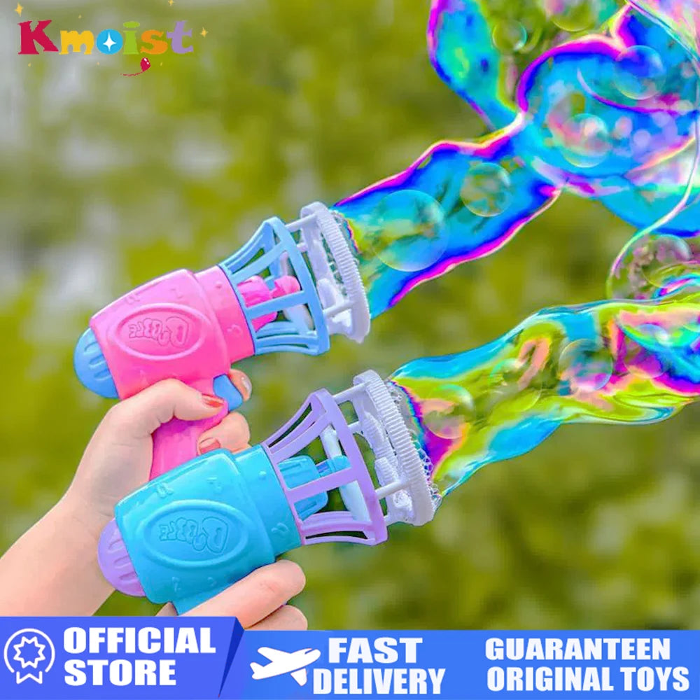 2-in-1 Automatic Bubble Machine & Bubble Gun for Kids - Outdoor Party Toy Birthday Gift