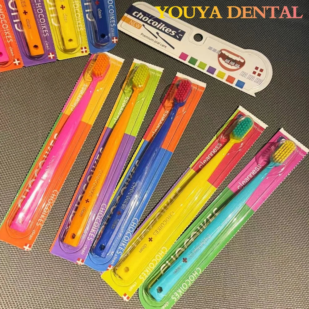 5PCS Ultra-Soft Microfiber Toothbrush Set - Swiss-Style High Density Manual Toothbrush for Gentle Cleaning and Gum Care
