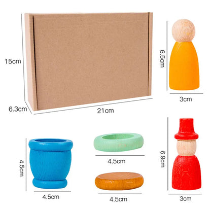 Montessori Rainbow Building Blocks Beech Wood Four Seasons Toy