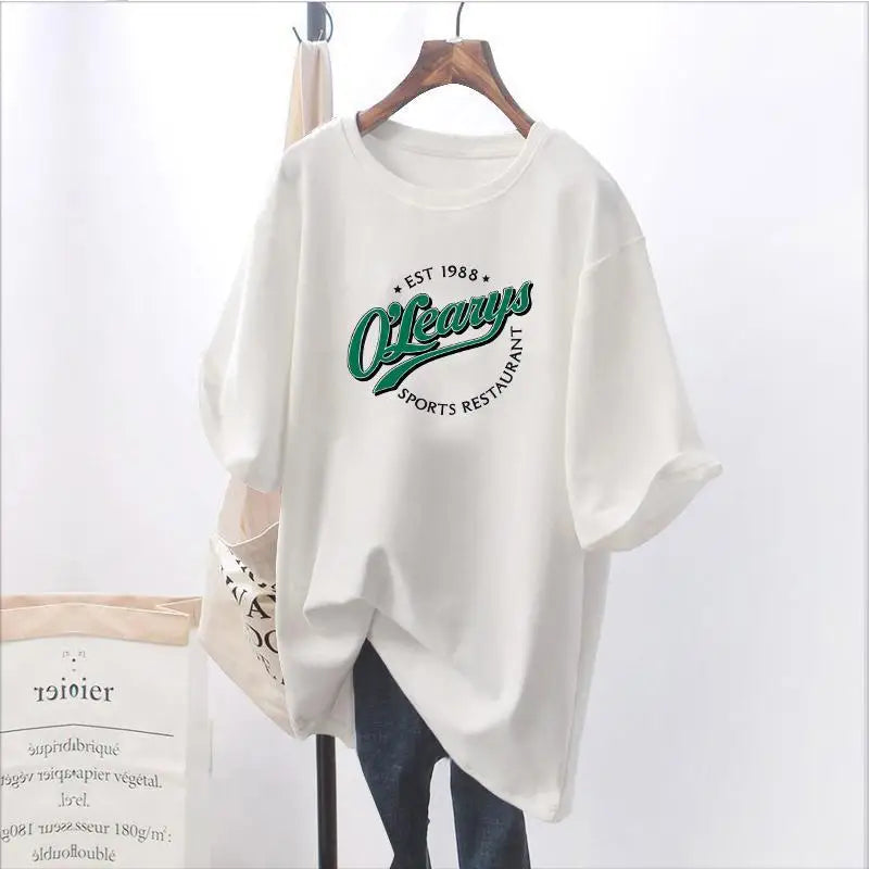 Summer New T-Shirt for Women | Short-Sleeved Maternity Wear | Love Print Cotton Mid-Length Loose Maternity Sweater Top