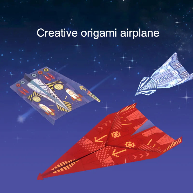Children's Beginner Origami Encyclopedia – 3D Colorful Paper Airplane Folding DIY Toy for Kids