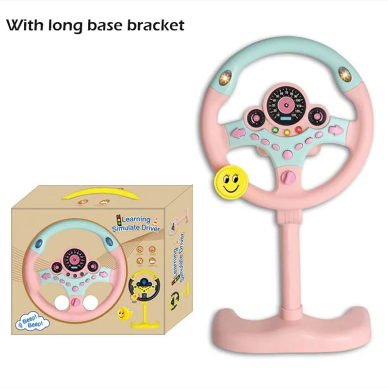 Infant Shining Simulation Steering Wheel Toy Children’s Early Education Copilot Stroller Vocal Toy