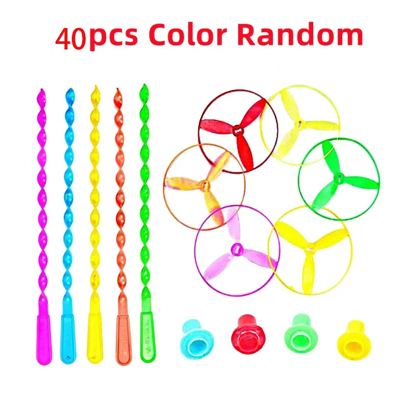 Flying Bamboo Dragonfly Toy – 20–40 Pack, 11 in (28 cm) Hand-Launch Friction Propeller Helicopter for Kids & Adults Outdoor Gift
